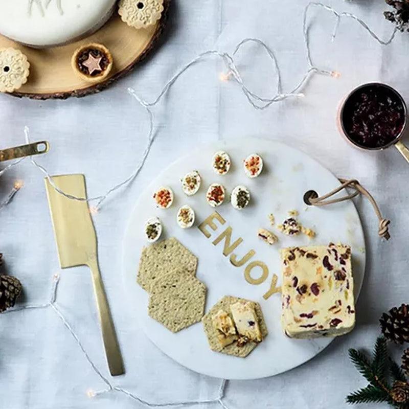 Round White Marble Cheese Serving Board