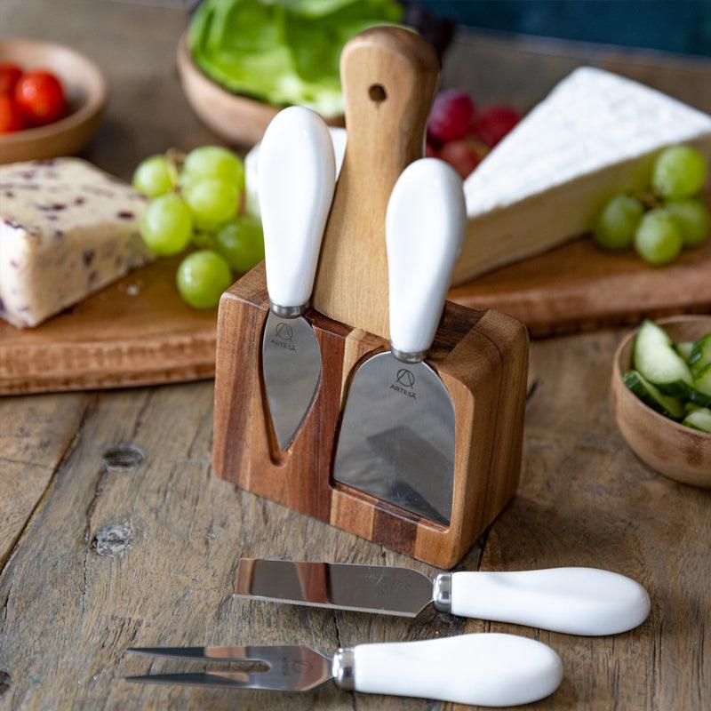 Acacia Wood Appetizer Cheese Knife Set - 4pcs