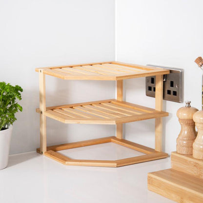 Copco Bamboo 3-Tier Kitchen Corner Storage Shelf