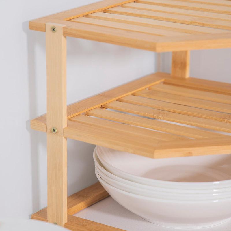 Copco Bamboo 3-Tier Kitchen Corner Storage Shelf