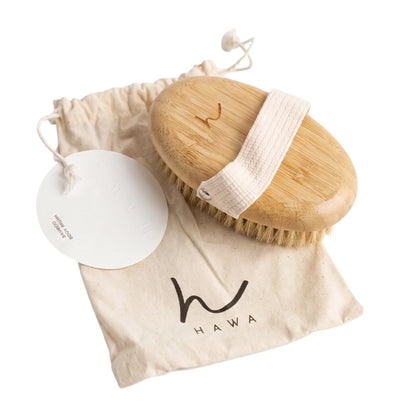 Bamboo Dry Body Brush with Sisal Bristles for Lymphatic Drainage
