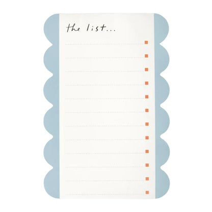 Blue &amp; Wine Scallop Edge List Pad - 60 Pages with Tick Boxes