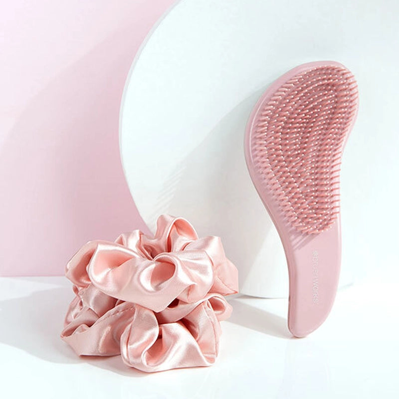 Detangling Brush &amp; Satin Scrunchie Gift Set - 3pcs