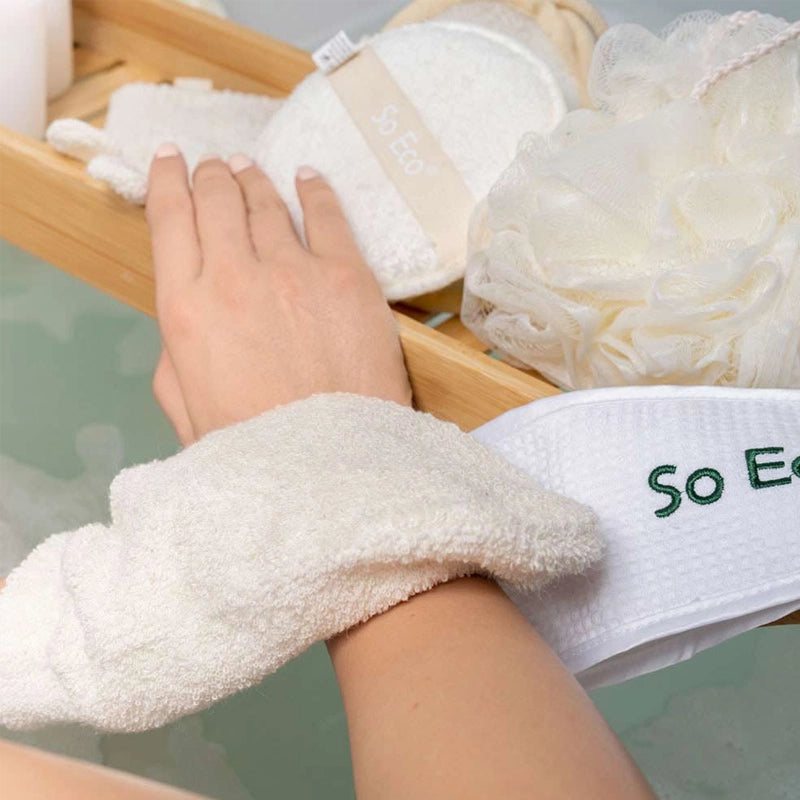 Exfoliating Bath &amp; Shower Mitt - Reusable, Dual-Sided