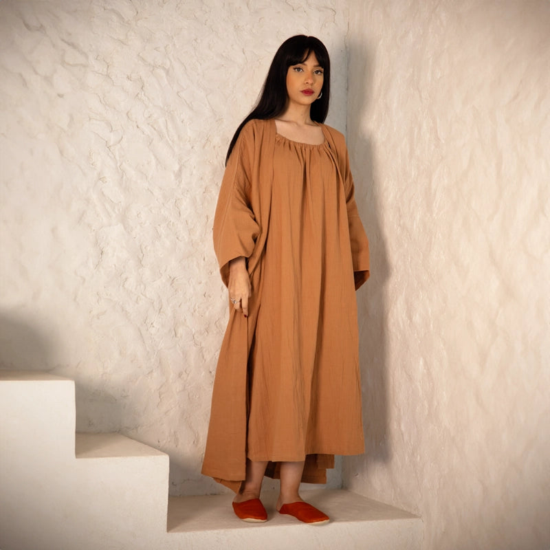 Fiona Halter Neck Long Dress - Brown