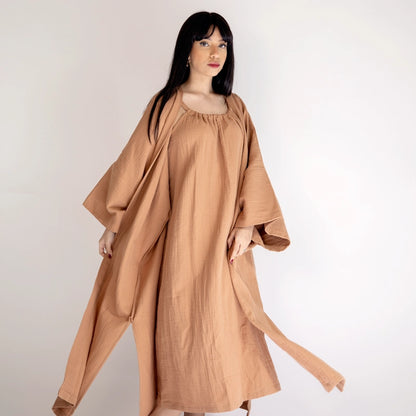 Fiona Halter Neck Long Dress - Brown