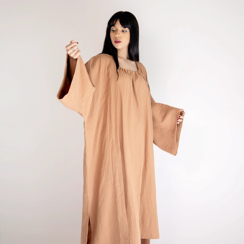 Fiona Halter Neck Long Dress - Brown