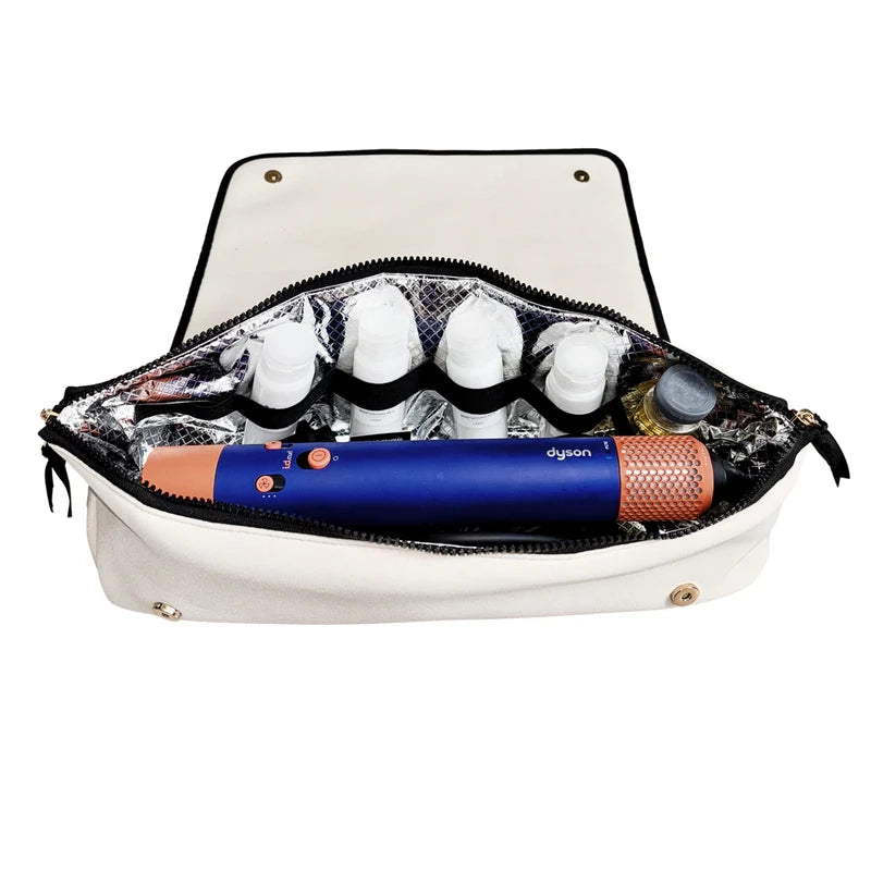 Hair Styling Tools Organizer Travel Bag with Heat-Resistant Mat