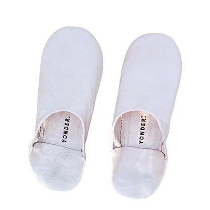 Handmade Babouche Leather Slippers - Nude