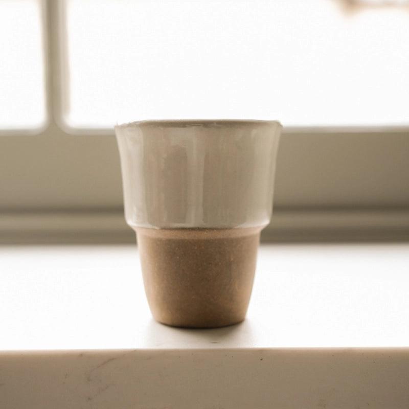 Handmade Stoneware Coffee Beaker - Milk White