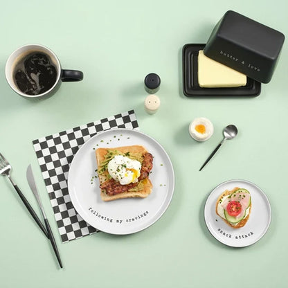 Hey! New Bone China Snack Plate with Statement