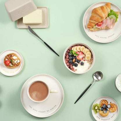 Hey! New Bone China Snack Plate with Statement