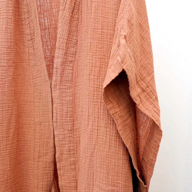Horae Cotton Sleeveless Summer Kimono  - Cinnamon