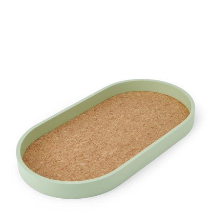 Idilica Oval Serving Tray with Cork Veneer Base - 38 x 20cm