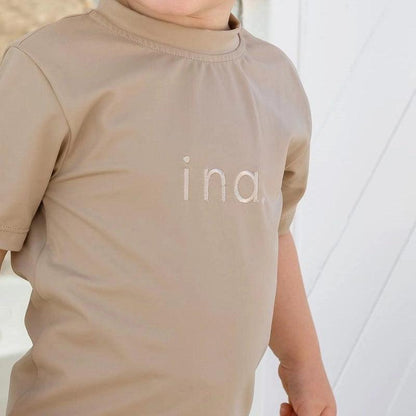 Ina Rash Pullover Kids Shirt With Short Sleeves - Unisex - Sand