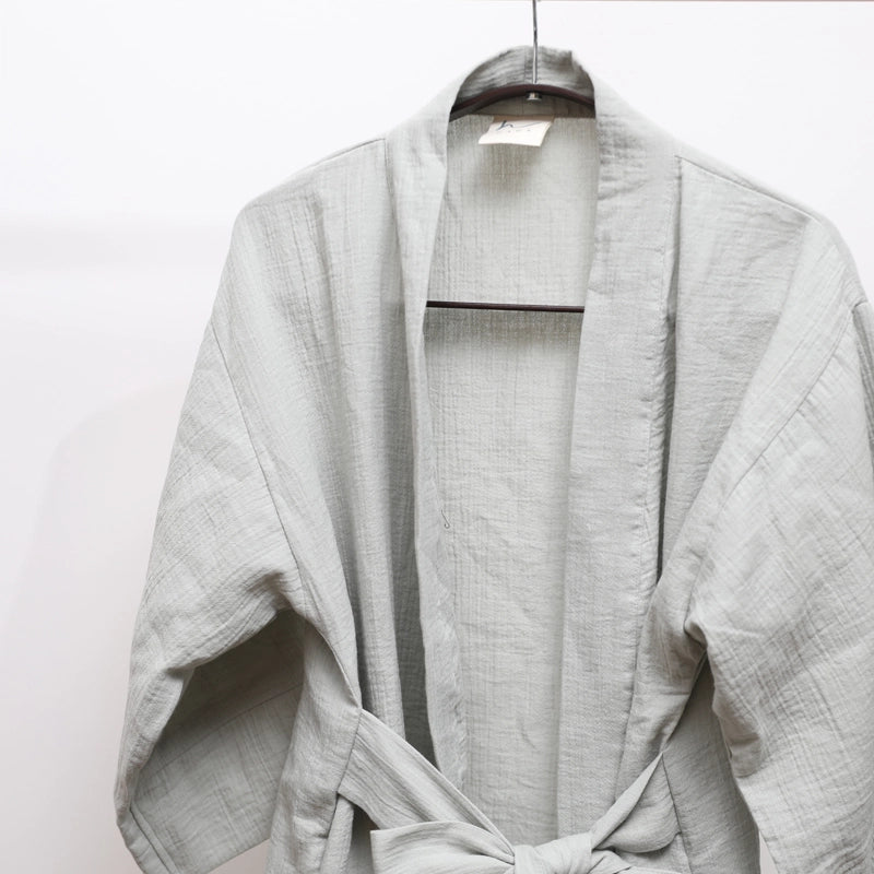 Kimi Cotton Kimono With Belt - Sage Green