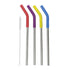 Kitchen Craft Colourworks Reusable Metal Straws With Cleaning Brush - 5pcs