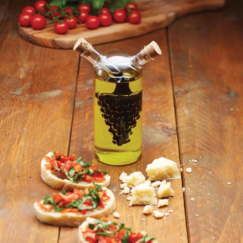 Kitchen Craft World of Flavours Italian 2 in 1 Oil &amp; Vinegar Cruet Bottle - 300ml/50ml