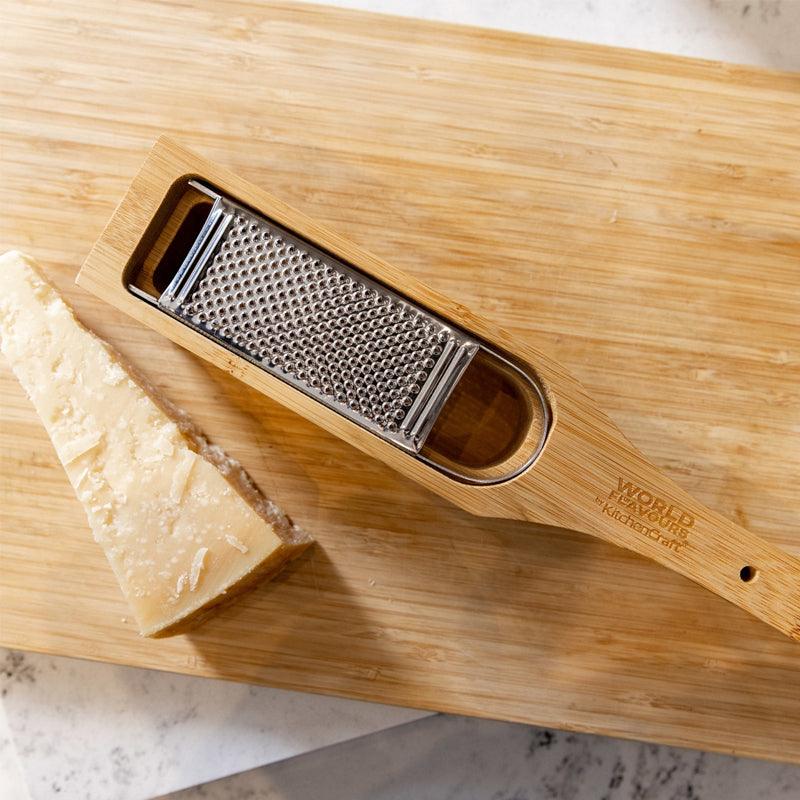 Kitchen Craft World of Flavours Italian Bamboo Grater with Holder