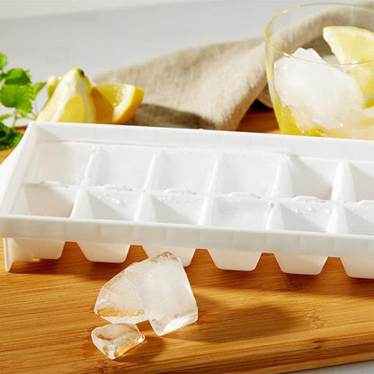 Kitchen Plastic Ice Cube Tray - White