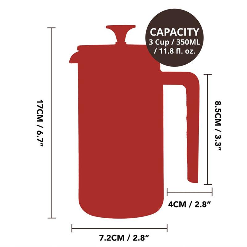 ابريق صنع القهوة الفرنسية بيسا بالضغط من الستانلس ستيل - 350مل