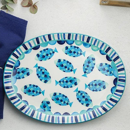 Maxwell &amp; Williams Reef Oval Shaped Ceramic Platter - 40x30cm