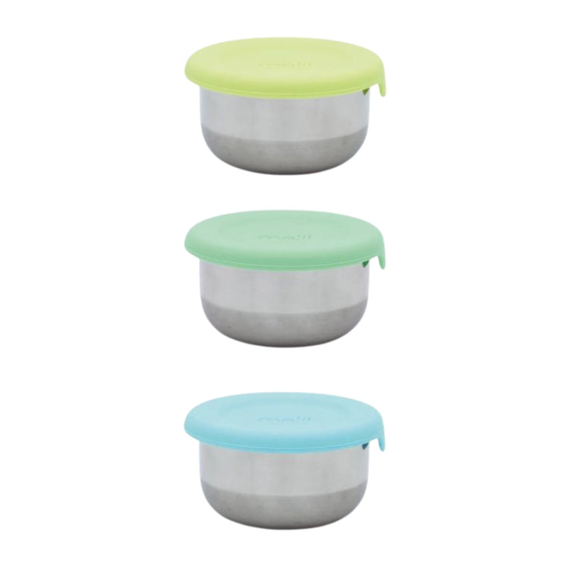 Mini Stainless Steel Condiment Containers - Set of 3