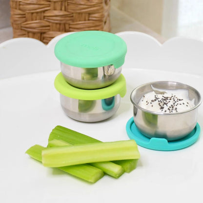 Mini Stainless Steel Condiment Containers - Set of 3
