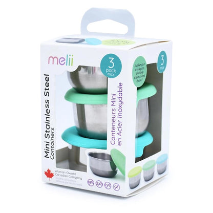 Mini Stainless Steel Condiment Containers - Set of 3