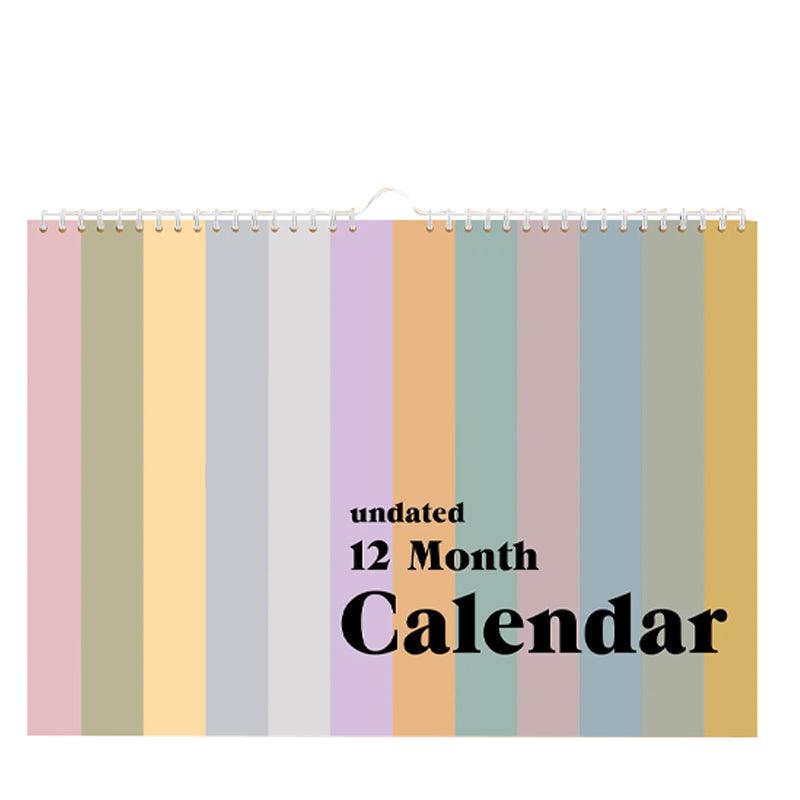 Undated 12 Months Pastels Calendar - A4