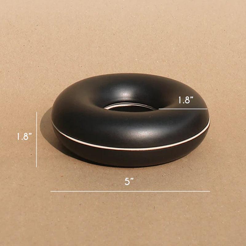 Donut Trinket Ceramic Holder - Black