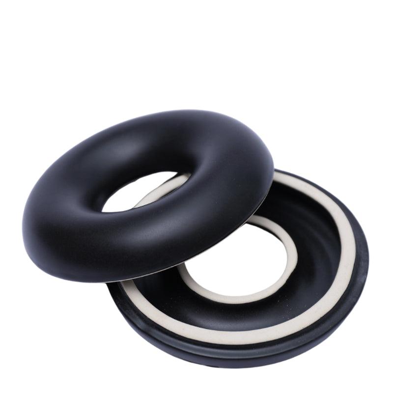 Donut Trinket Ceramic Holder - Black