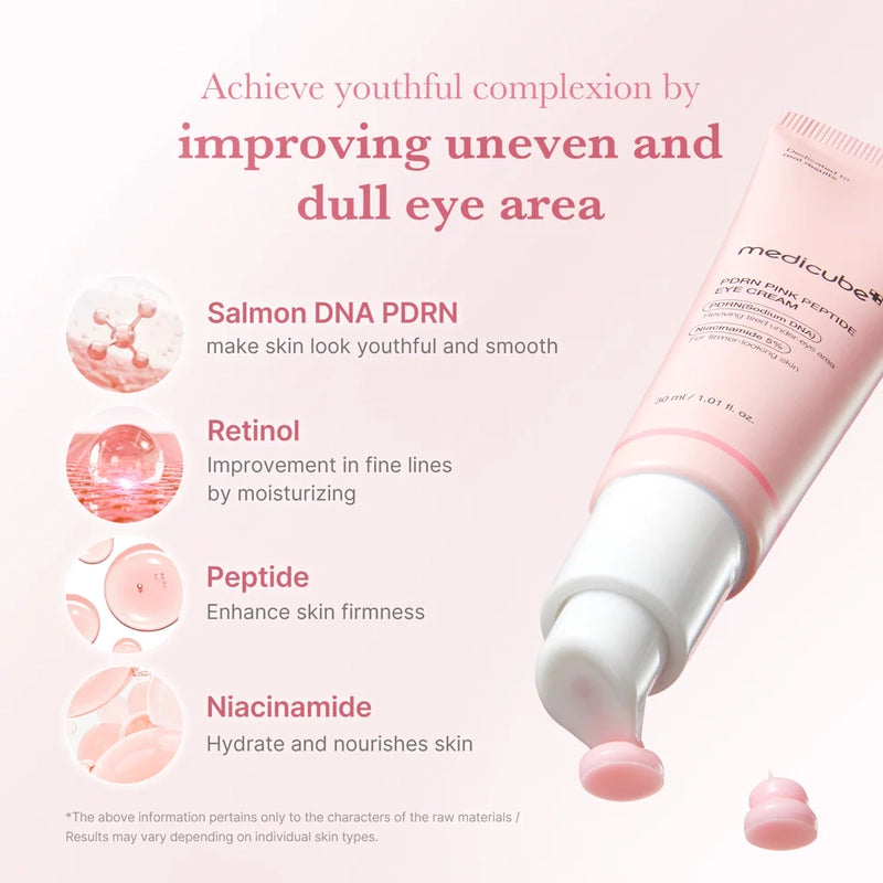 PDRN Pink Peptide Eye Cream for Dark Circles &amp; Wrinkle Care - 30ml