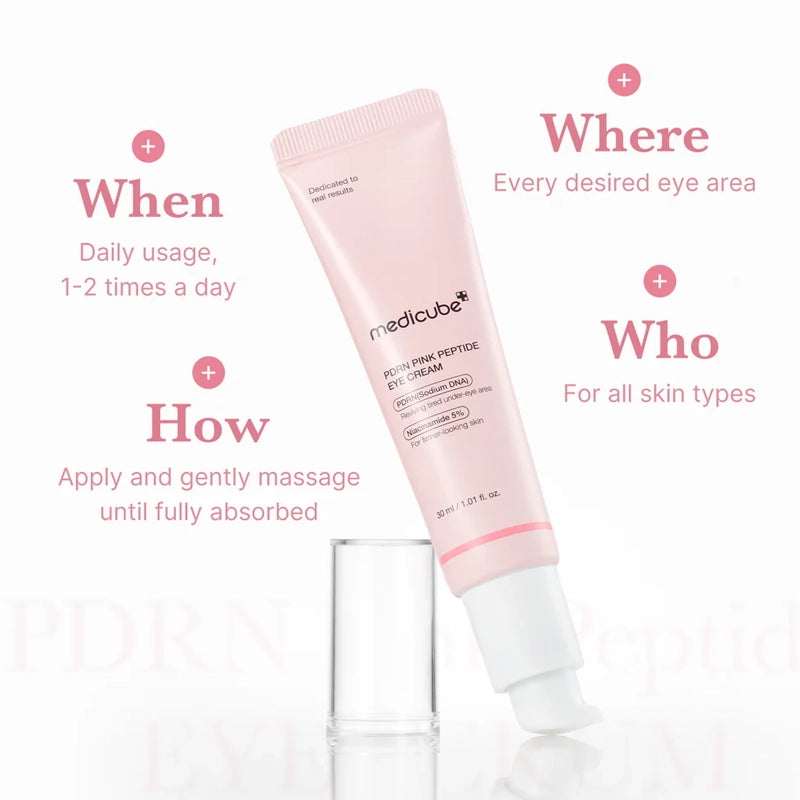 PDRN Pink Peptide Eye Cream for Dark Circles &amp; Wrinkle Care - 30ml