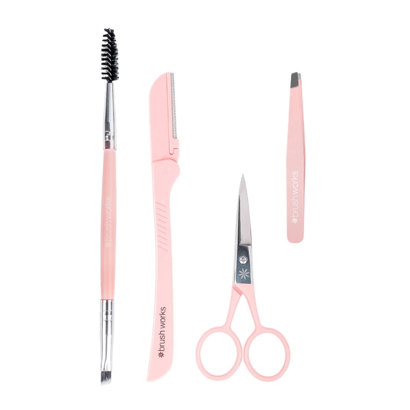 Perfect Brows Eyebrow Kit with Scissors, Razor &amp; Tweezers - 4pcs