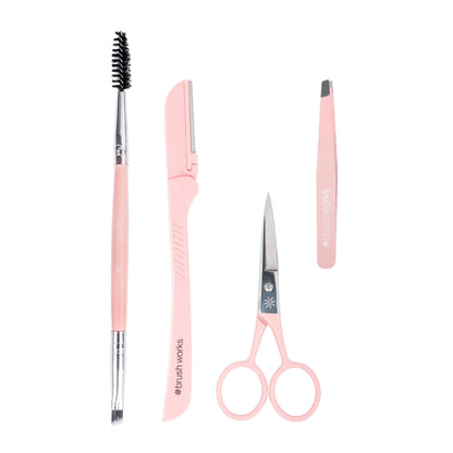 Perfect Brows Eyebrow Kit with Scissors, Razor &amp; Tweezers - 4pcs