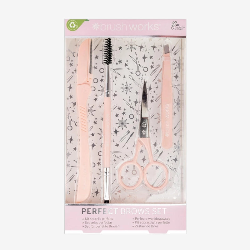 Perfect Brows Eyebrow Kit with Scissors, Razor &amp; Tweezers - 4pcs