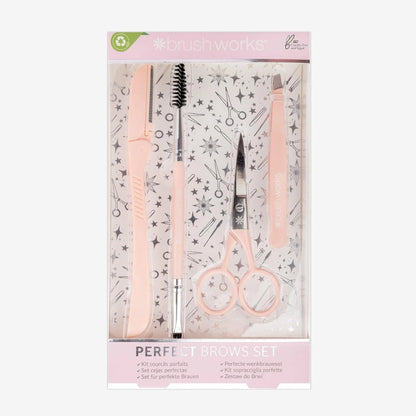 Perfect Brows Eyebrow Kit with Scissors, Razor &amp; Tweezers - 4pcs