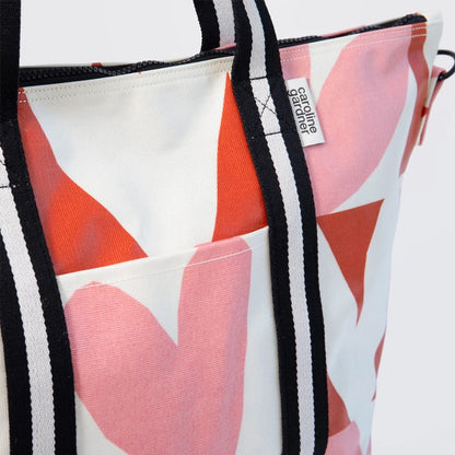 Pink &amp; Orange Checkmate Hearts Weekend Bag - Coated Canvas Holdall