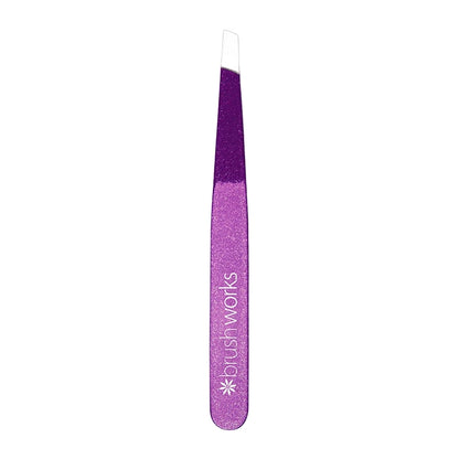 Precision Slanted Tweezer for Eyebrows &amp; Fine Hairs - Glitter Purple