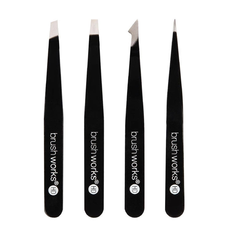 Precision Tweezer Set for Eyebrows, Lashes &amp; Ingrown Hairs -  4pcs