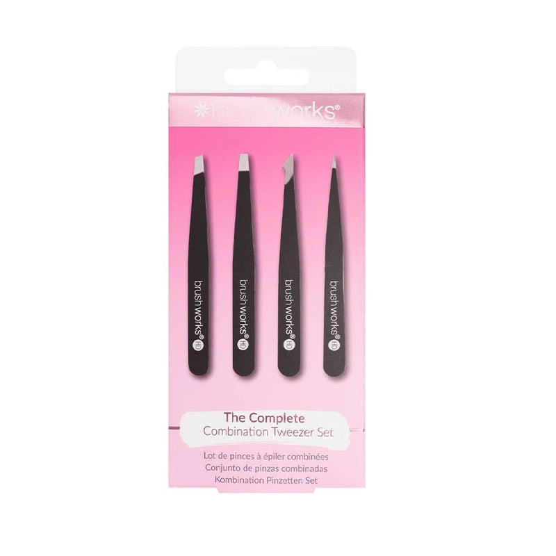 Precision Tweezer Set for Eyebrows, Lashes &amp; Ingrown Hairs -  4pcs