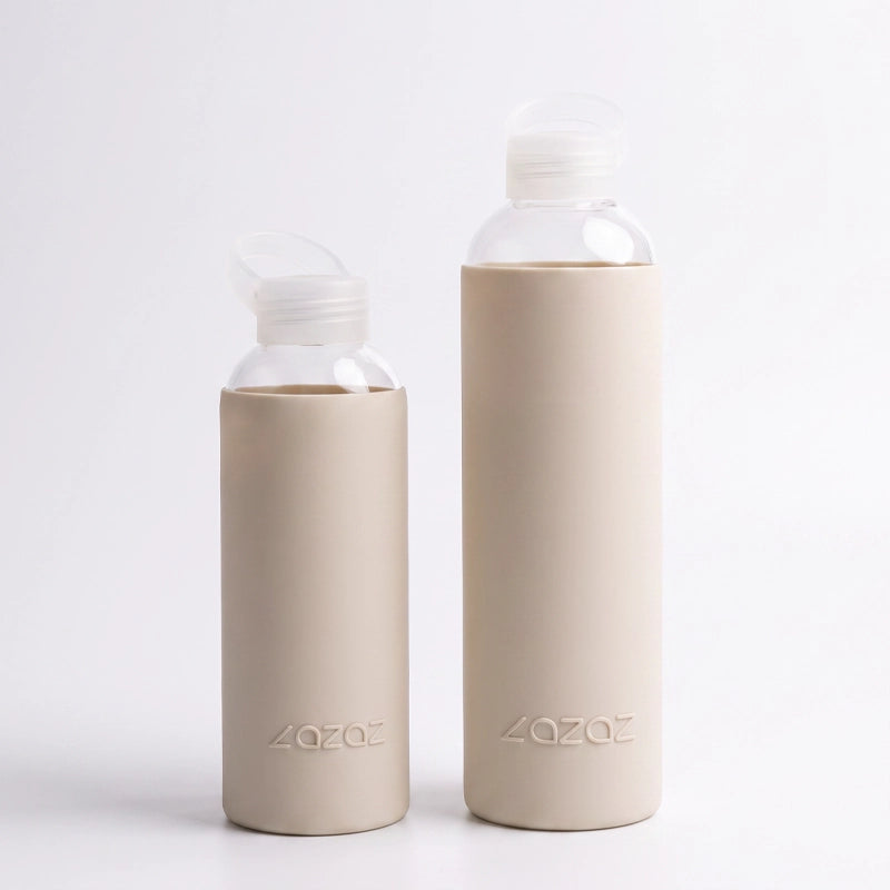 Pursip Borosilicate Glass Water Bottle with Silicone Sleeve – 500ml