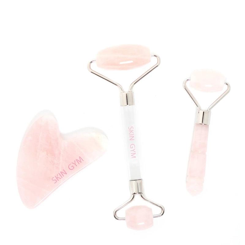 Rose Quartz Stone Facial Workout Set - 3pcs