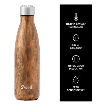 Leak-Proof Vacuum Insulated Water Bottle - Teakwood