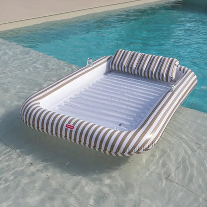 Sacha Large Inflatable Tanning Pool Mat with Sprinkler &amp; Removable Pillow