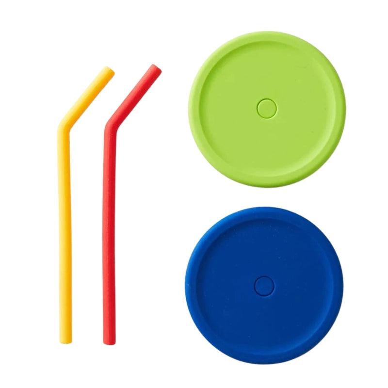 Silicone Straw &amp; Lid Set - 4pcs