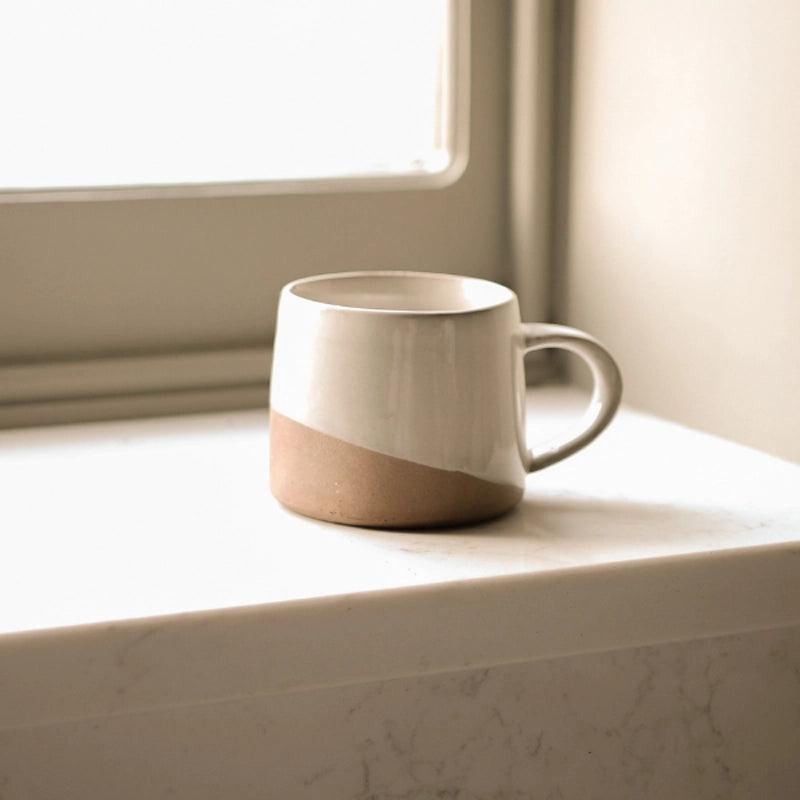 Slanted Glaze Ceramic Koko Mug - Milk White