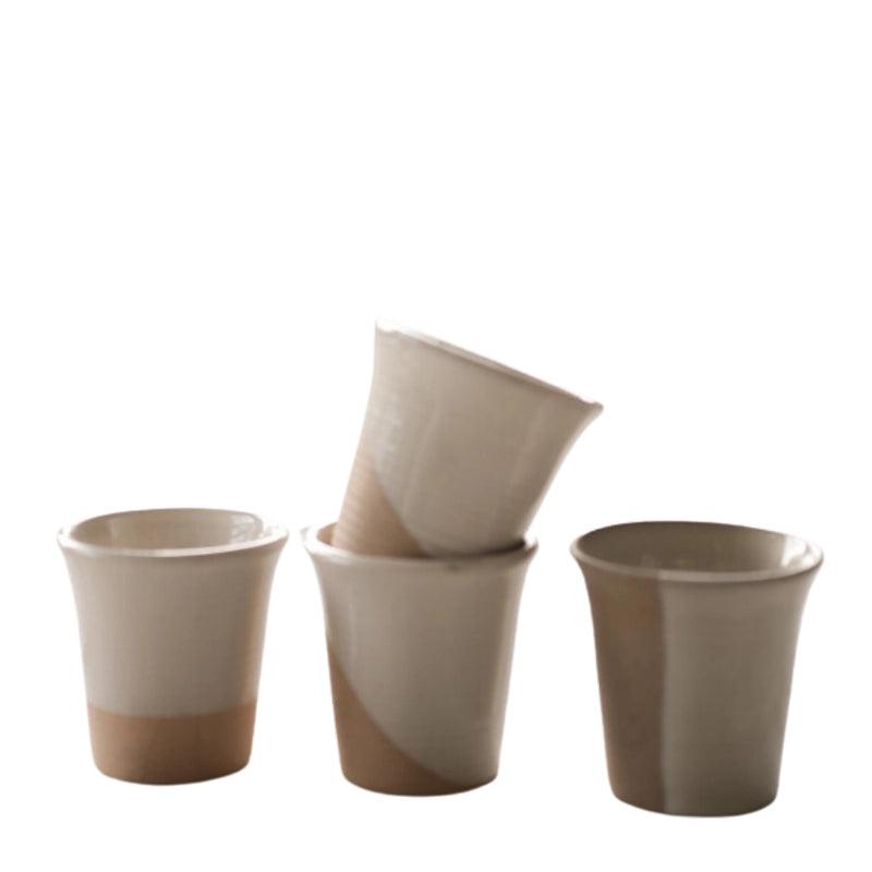 Stoneware Carafe Cup Set - Milk White - 4pcs