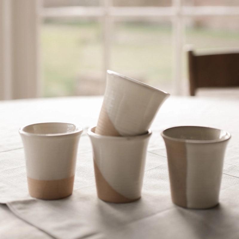 Stoneware Carafe Cup Set - Milk White - 4pcs